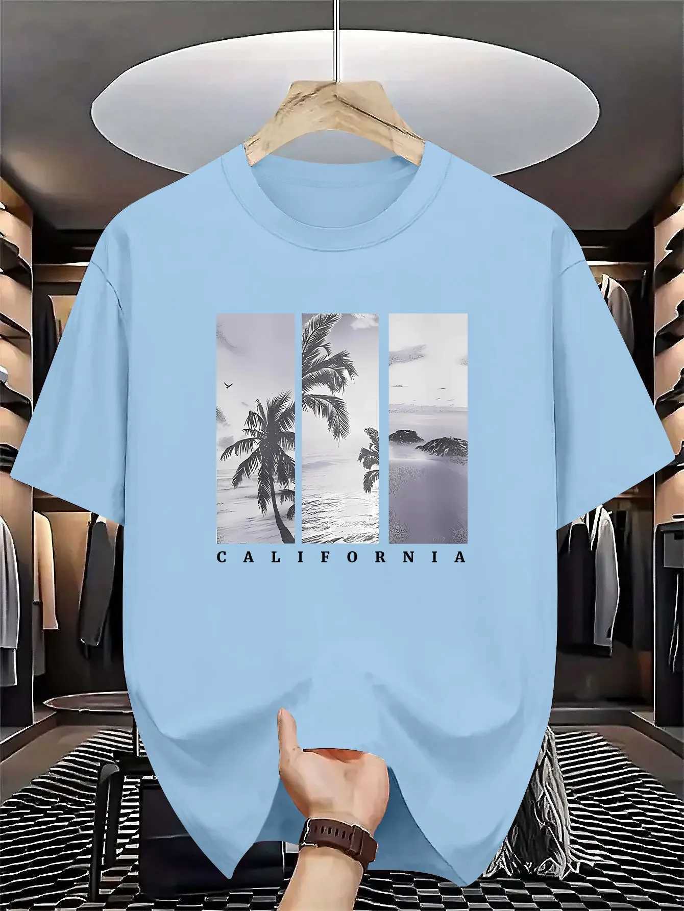 Men Casual Summer New Round-neck T-shirt - Fashionable and Elegant Versatile Retro Trend Suitable for Both Men and Women M260317