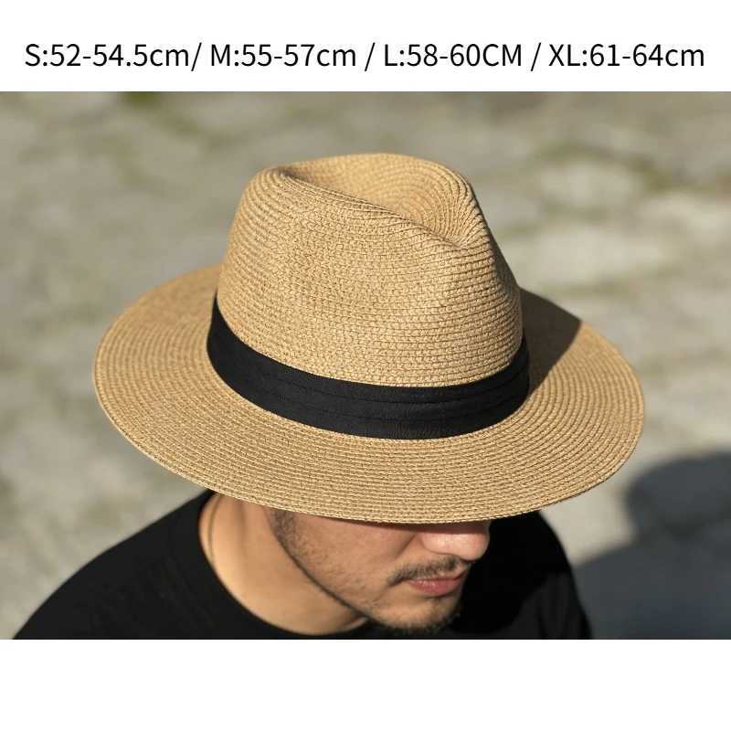 Summer Classic Sun Hats for Men Women Children Panama Hats Wide Brim Beach Straw Hat H260317 - view 3