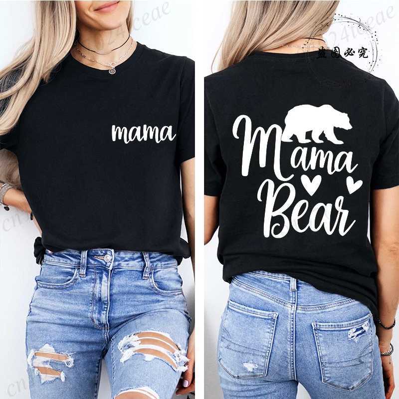 Women Tops Mama Bear Graphic T Shirt Clothes Short Sleeve Tee Shirts Summer Fashion Female T-Shirts Trend Clothing Mom Gifts M260317
