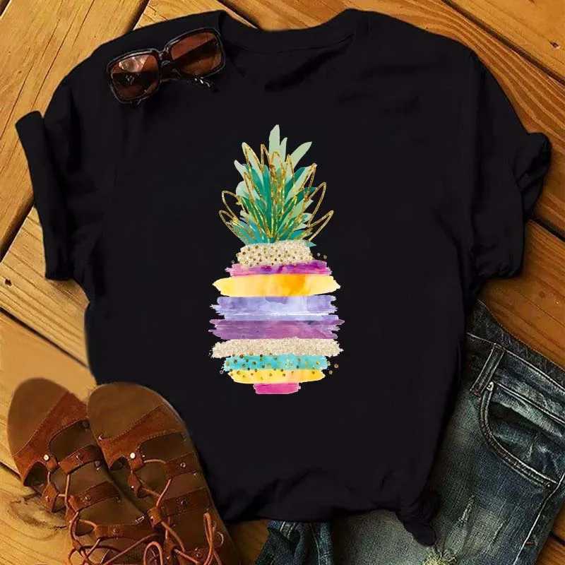 Maycaur Tee Women T-shirt Summer Short Sleeve Avocado Print Clothes Fashion Cartoon Fruit Graphic T Shirt Kawai Female Tops TEE M260317