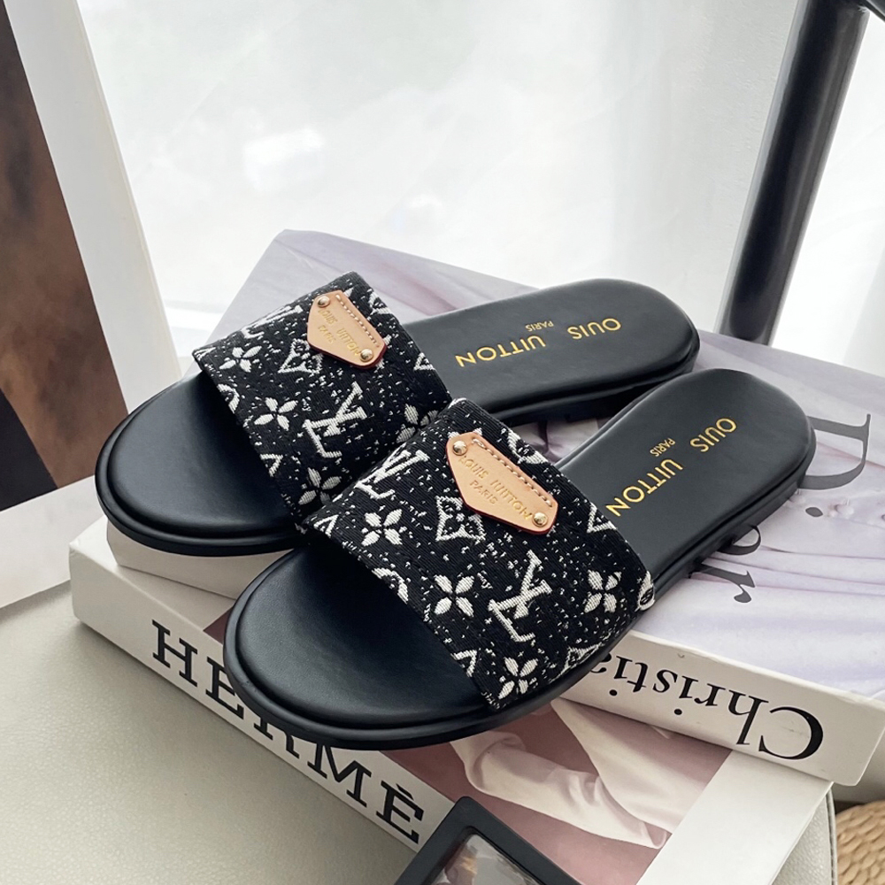 new cowboy flat slippers designer shoes designer sandals women old flower brown sandals summer beach slides genuine leather sandals classic designer shoe size 35-42