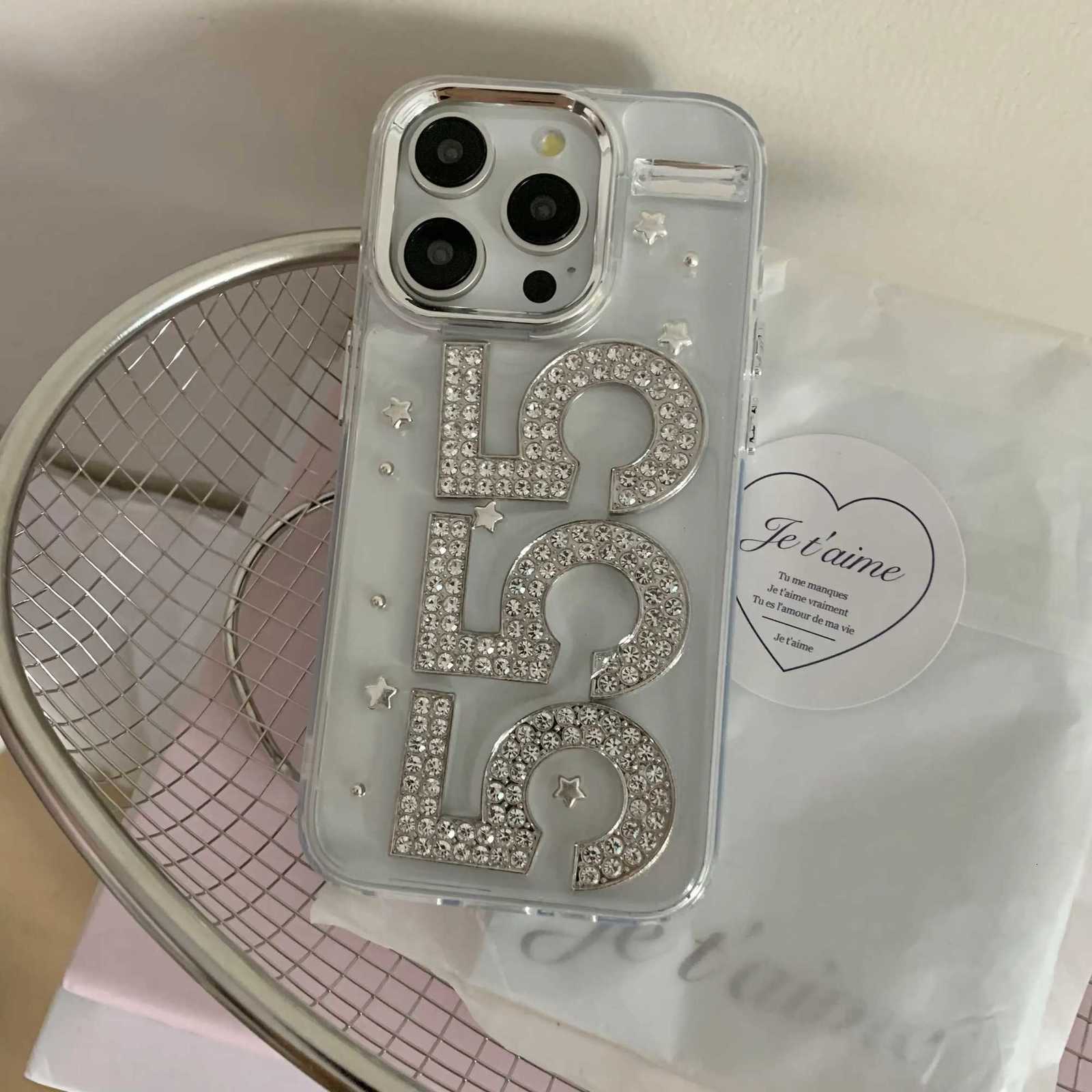 Korean Stylish Glittering Zircon 555 Fashionable Chic Case for iPhone 17 16 15 14 13 11 Pro Max Back Phone Cover for 12 Pro Max C260314