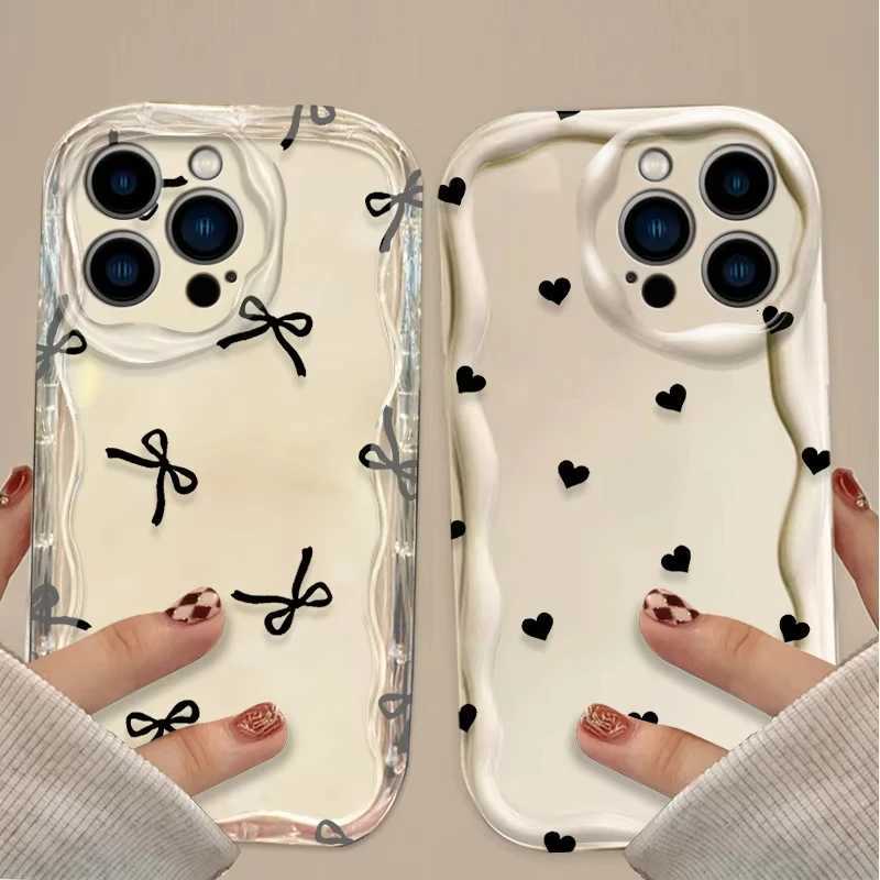 Black Bowknot Phone Case for iPhone 17 Air 16 15 14 13 12 11 Pro Max Plus 16E XR XS X 7 8 Shockproof Silicone Back Cover C260314