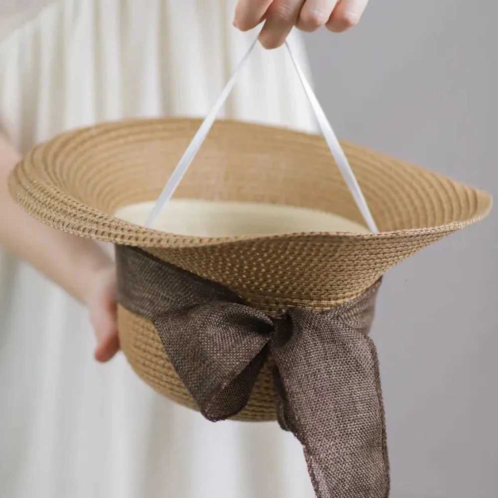 Ladies Butterfly Woven Straw Sunshade Hat Breathable Foldable Beach Vacation Outdoor Sun Protection Hat H260317 - view 6