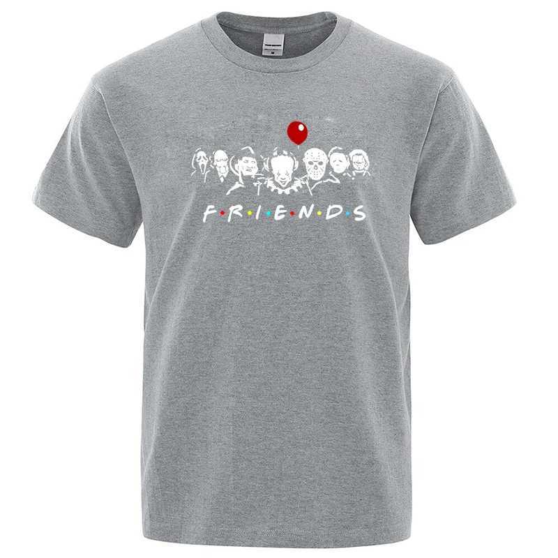 Mens High Quality T-shirt 100 Cotton T-shirt Funny Friends Print T Shirt Loose Summer Cool O-neck Men T-shirt Male Tops Tees M260317