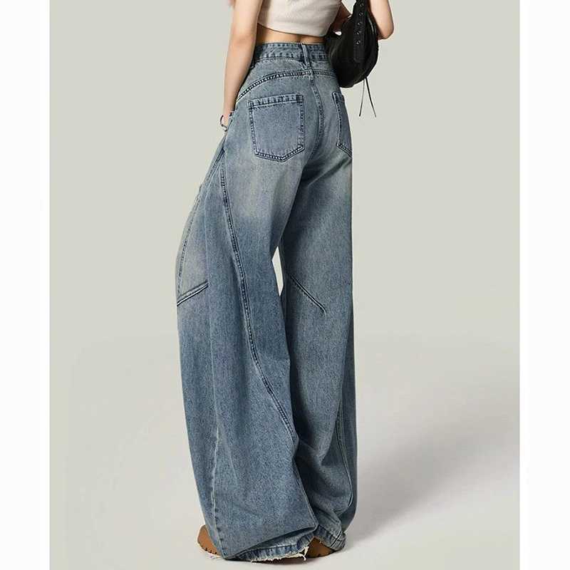 Hot Sale s Leisure Daily Jeans Women Ins Fashion High Waist Straight Leg Pants Female Chic Ripped Loose Denim Trousers M260317