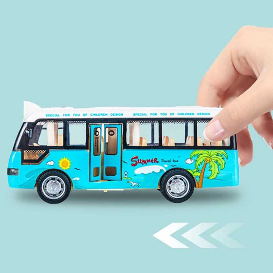 Interactive Kids City Bus with Lights SoundsPlastic Pull Back Play Vehicle Perfect for Kids Playtime D260317