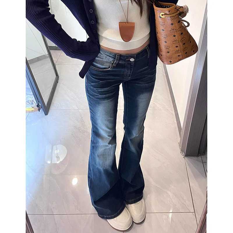 2025 s Retro Low Waist Bell Bottom Jeans Women Comfortable Stretch Thin Pants Female Korean Casual Denim Trousers M260317