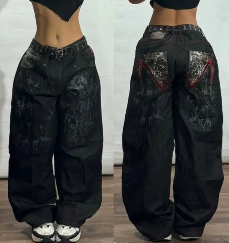 Y2K Fashion New Women Letter Print Baggy Jeans Streetwear Vintage Gothic Popular Casual Joker High Waist Wide Leg Pants ClothingT260317