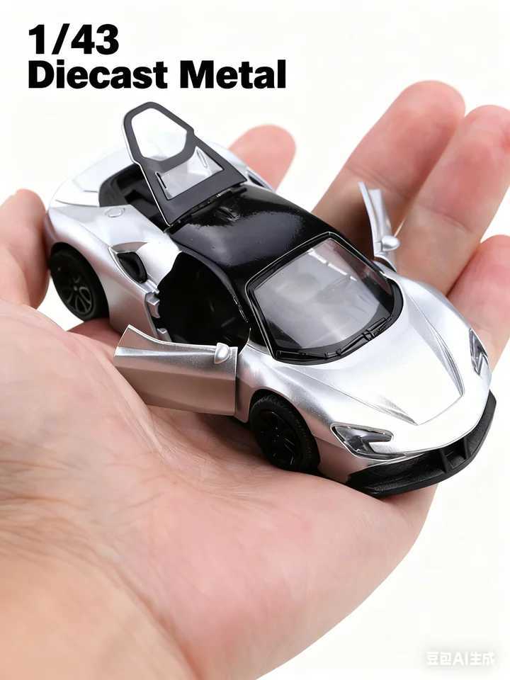 Bagged 143 die-cast metal car imitation SF90 pullback racing car alloy car model three doors that can be opened boys toy D260317