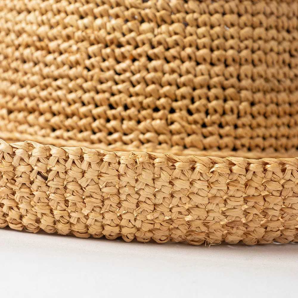 USPOP Extra Fine Raffia Straw Hat Summer Sun Hat for Women with Large Brim Handmade Rollable Straw Hat H260317 - view 7