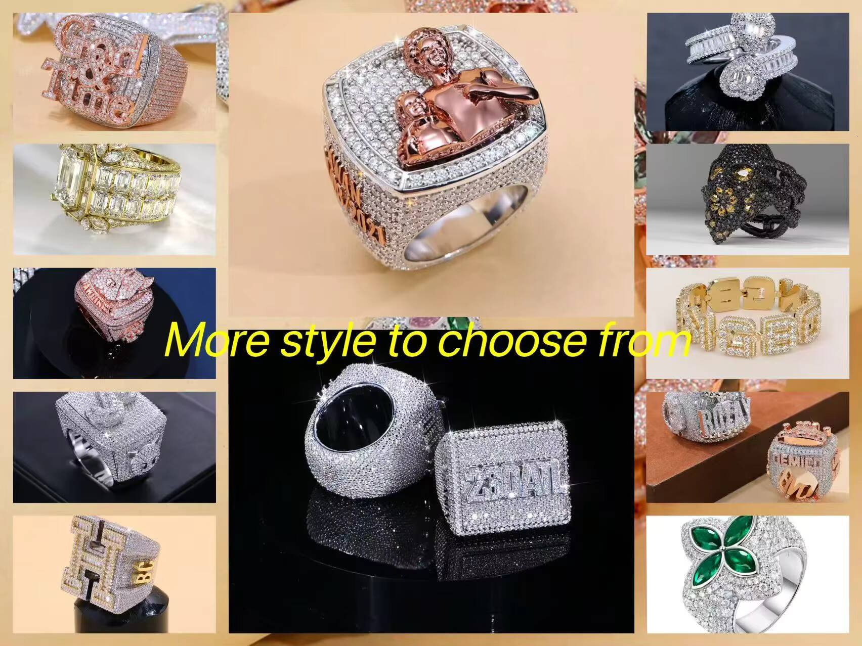 Best-Selling 9K-24K Gold Mens Rings CVD Lab Grown Diamonds Wedding Bands Fashion Jewelry with IGI/GAI Cert