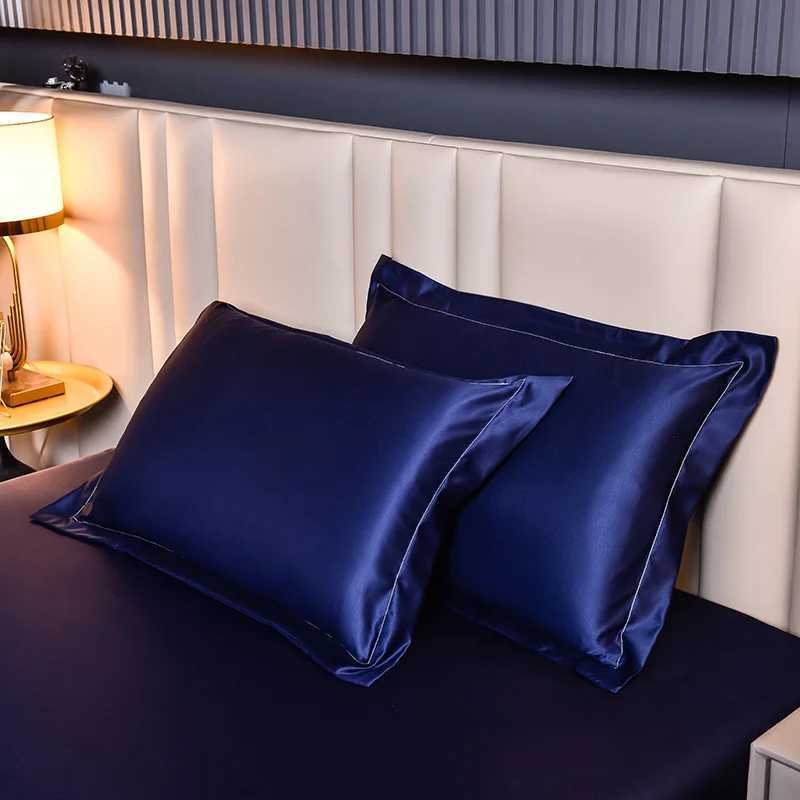 Luxury Ice Silk Fabrics Elastic Fitted Sheet Summer Solid Bedding Mattress Protector Cover Queen King Size Bed Sheet Set 4 Sizes D260317