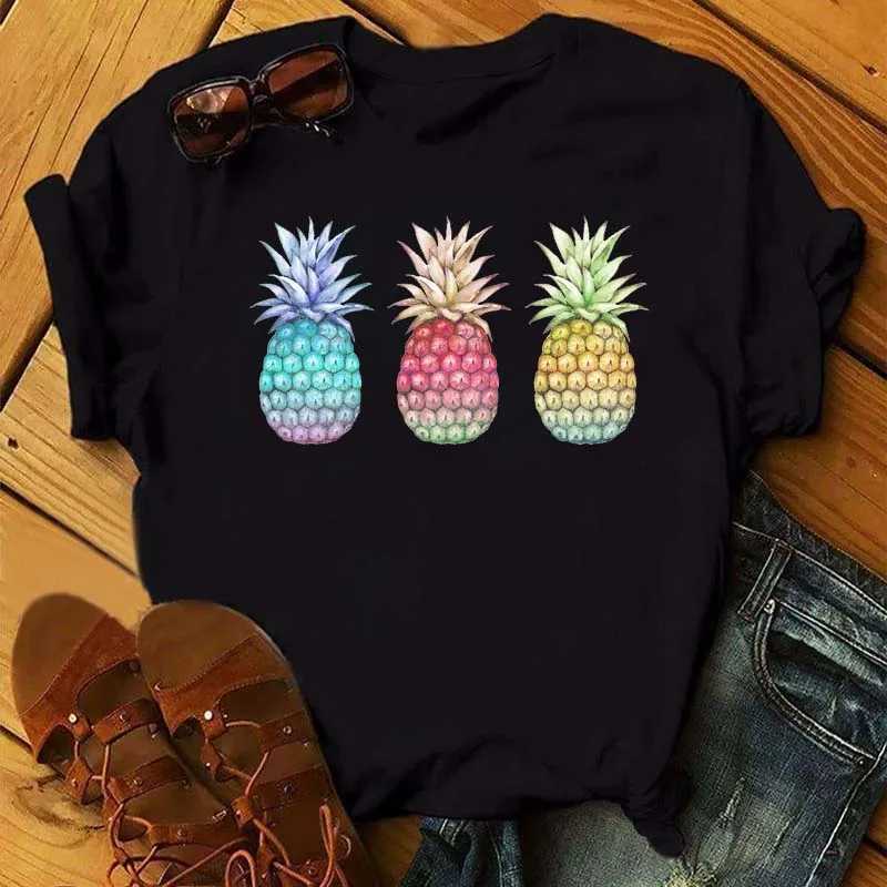 Maycaur Tee Women T-shirt Summer Short Sleeve Avocado Print Clothes Fashion Cartoon Fruit Graphic T Shirt Kawai Female Tops TEE M260317
