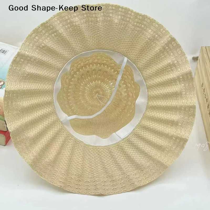 Fashion Casual Wide Brim UV Protection Straw Hat Breathable Beach Cap Bucket Hat Summer Sun Hat H260317 - view 7