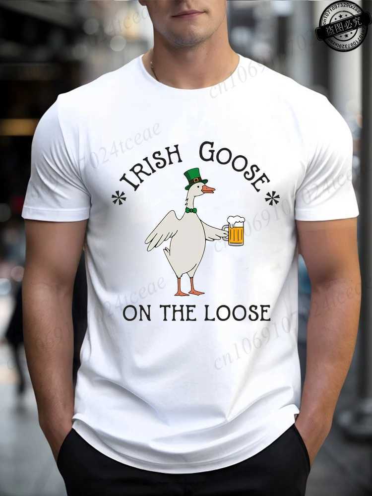 on The Loose Printed Mens T-Shirts ClothingSt PatRicks Day GiftDrinking T-ShirtFunny Irish Tee Tops M260317