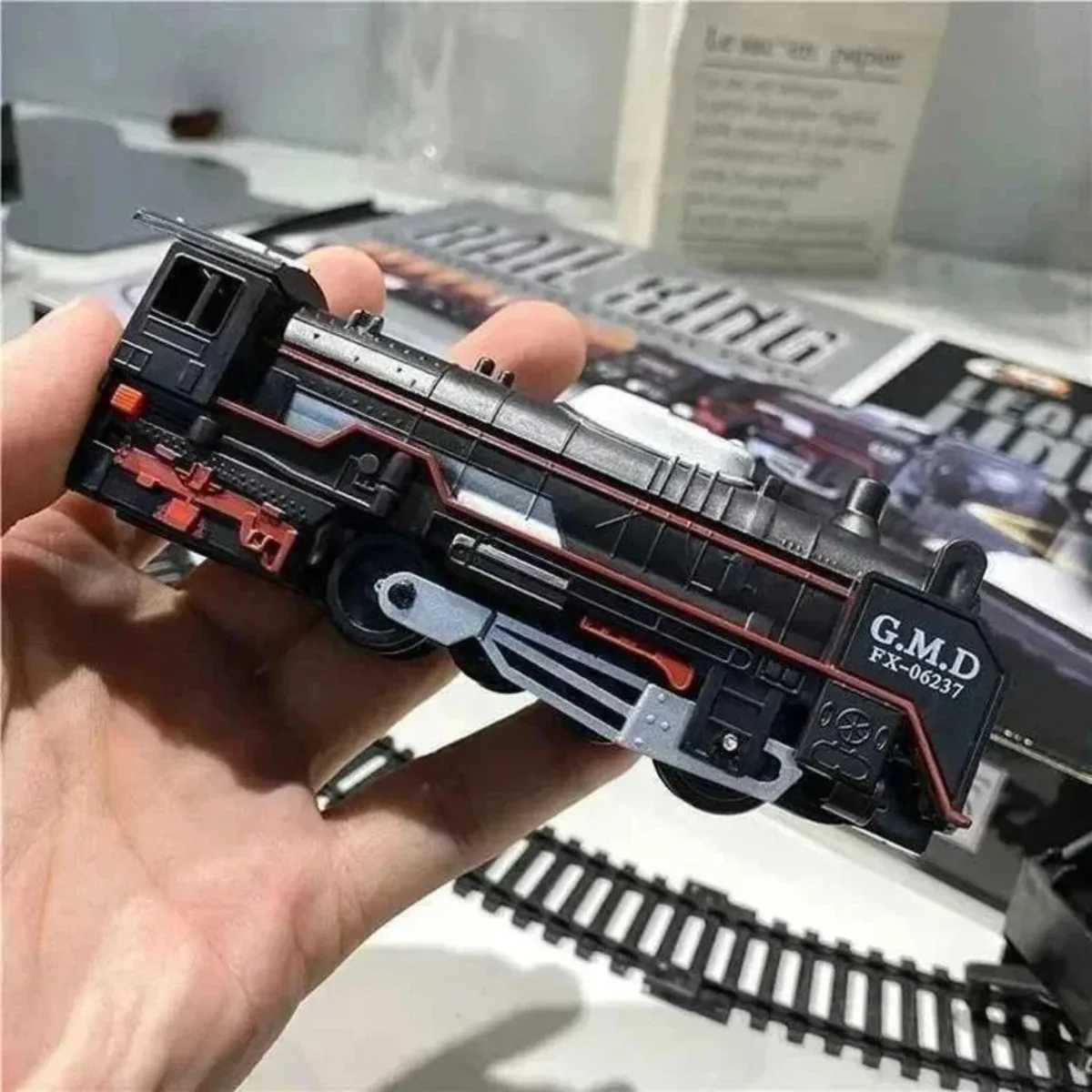Electric Freight Train Set with Light-Up Tracks STEM Railway Toy for Kids Interactive Christmas Train Gift for Boys Girls D260317