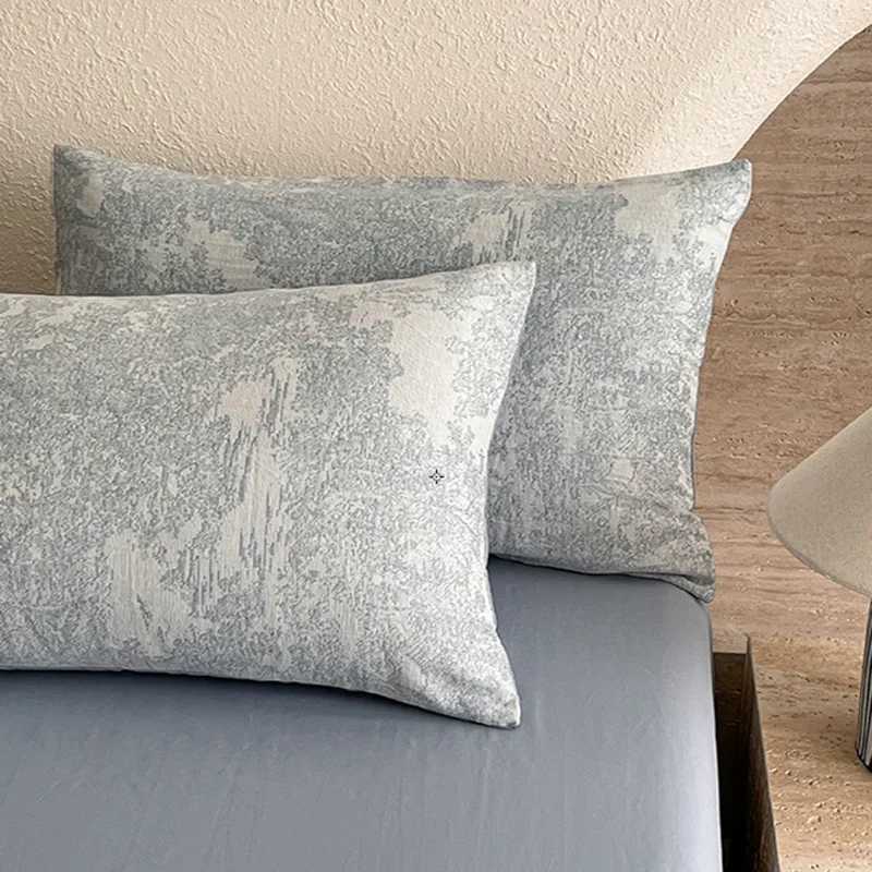 2025 New 3-Layer Yarn Cotton Bedding Set High Quality Jacquard Solid Color Fitted Sheet Super Soft Skin Friendly Bedclothes D260317