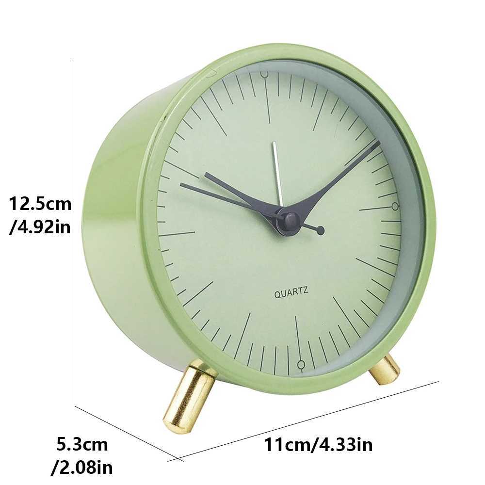 1pc 4 inch metal minimalist decoration alarm clock bedside table ornament clock Suitable for living/bedroom decoration D260318
