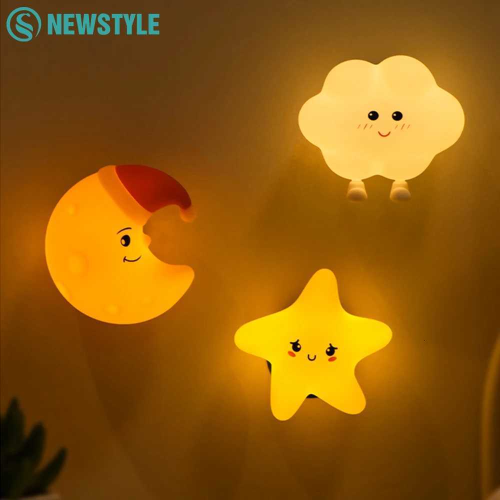 Novelty LED Star Cloud Silicone Night Light Nursery Sleeping Wall Lamp Rechargable Beside Lamp For Baby Bedroom Decor H260318