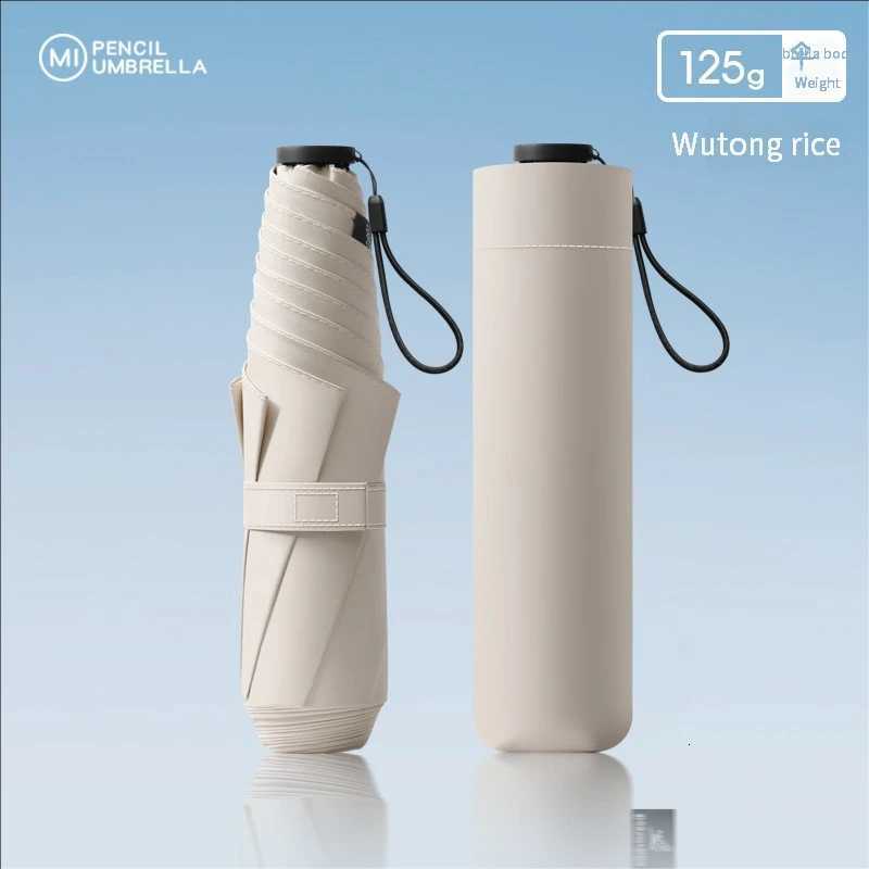 125g Japanese ultra-light portable sun umbrella sun protection and ultraviolet rain dual-purpose 3-fold 6-bone pencil umbrella f H260318 - view 5