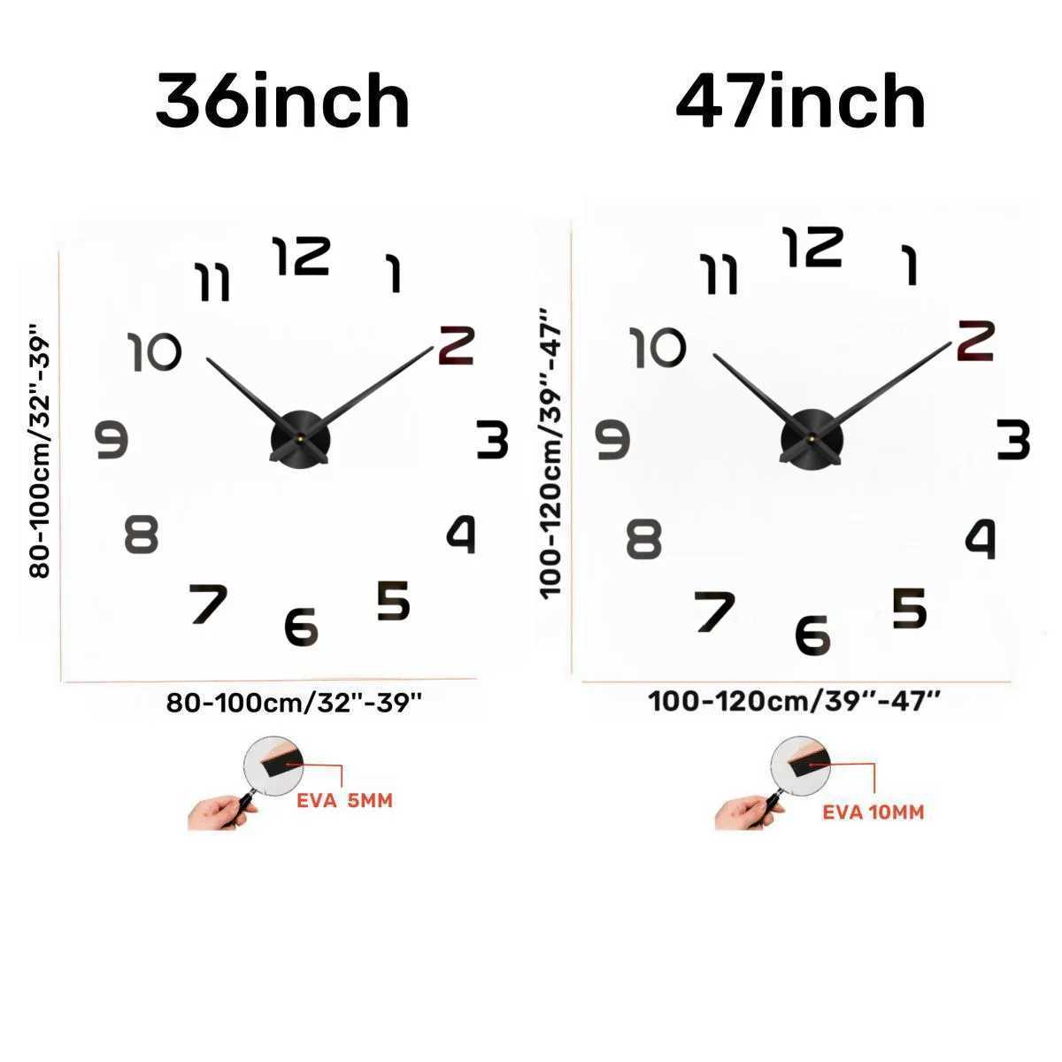 Large 3D Wall Clock Luminous Classic Wall Clocks DIY Digital Clock Wall Watches Stickers Silent Clock for Home Living Room Table D2603181