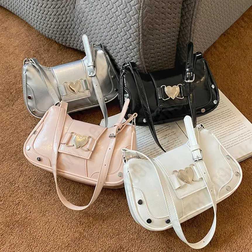 Love Design Armpit Bag Women PU Leather Spicy Girl Underarm Bag Ladies Trendy Shoulder Bag Waterproof Handbag Y2K Messenger BagZ260317