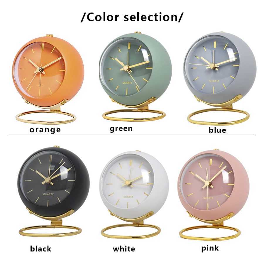 Nordic Creative Desk Clock Minimalist Decoration Alarm Clock New Desktop Bedside Silent Luminous Analog Clock No Battery D260318