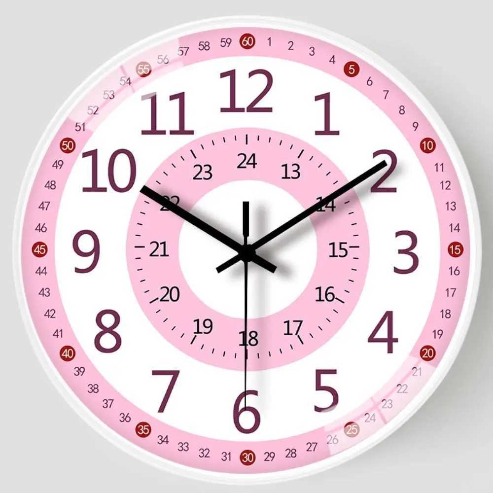 Silent Wall Clock For StudentTeaching Clock For ClassroomsNon Ticking Learning ClockWall DecorEducational Tool D260318