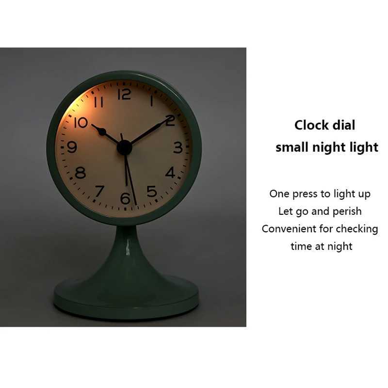 Nordic metal childrens alarm clock vintage creative silent desk clock student bedside luminous clock no battery distributed D260318