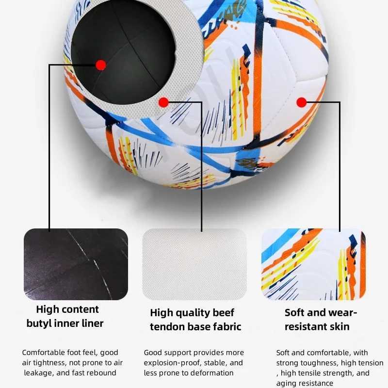 Soccer Balls Official Size 5 PU Material Seamless Match Training Football Goal Team Outdoor Professional Functional Training M260318