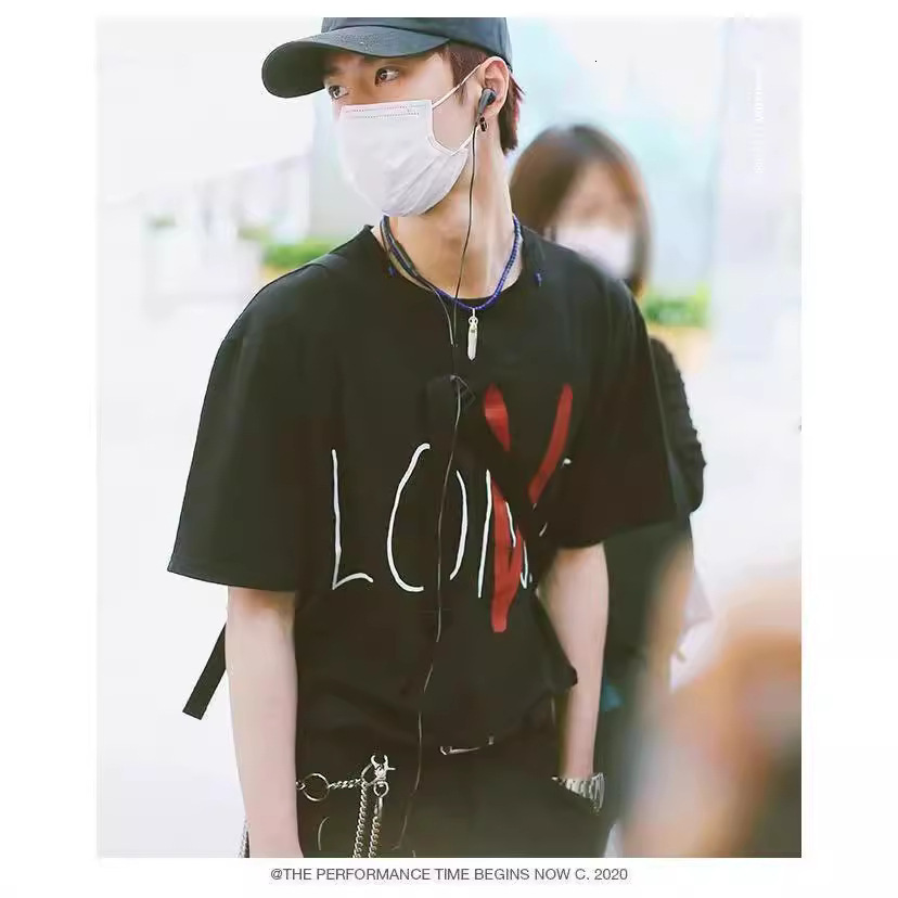 VVLONE FOG Big V Fashion Loose Men's T-shirt