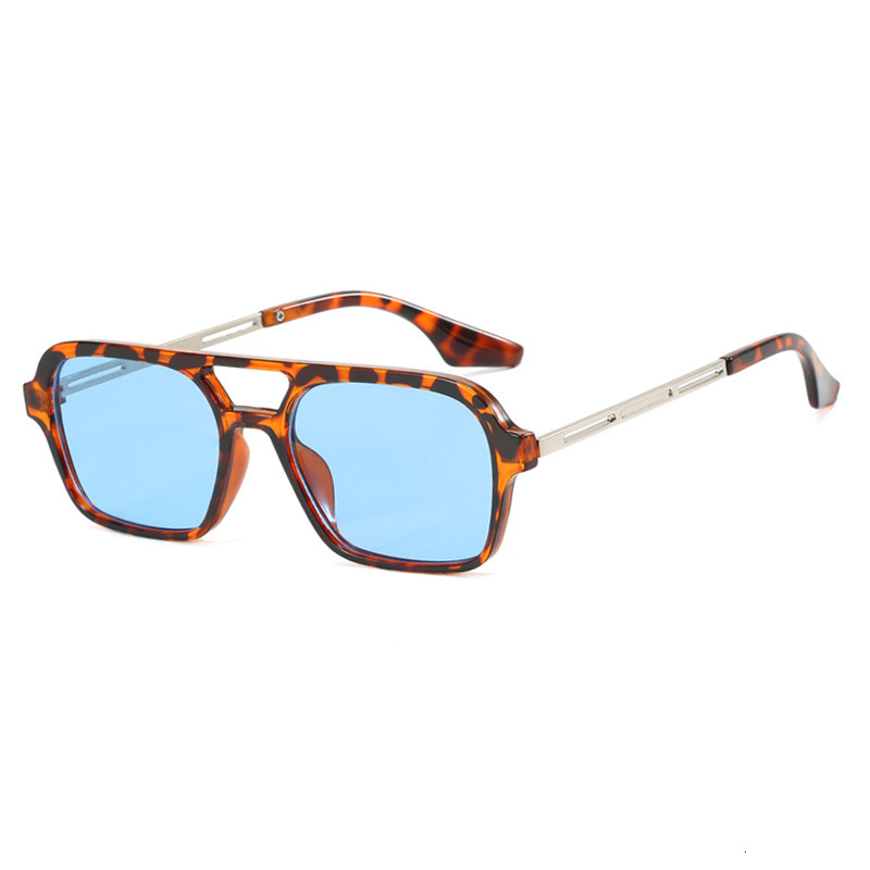 European and American Pilot Double Bridge 2026 New Retro Square Frame Celebrity Personality Sunglasses ddmythur