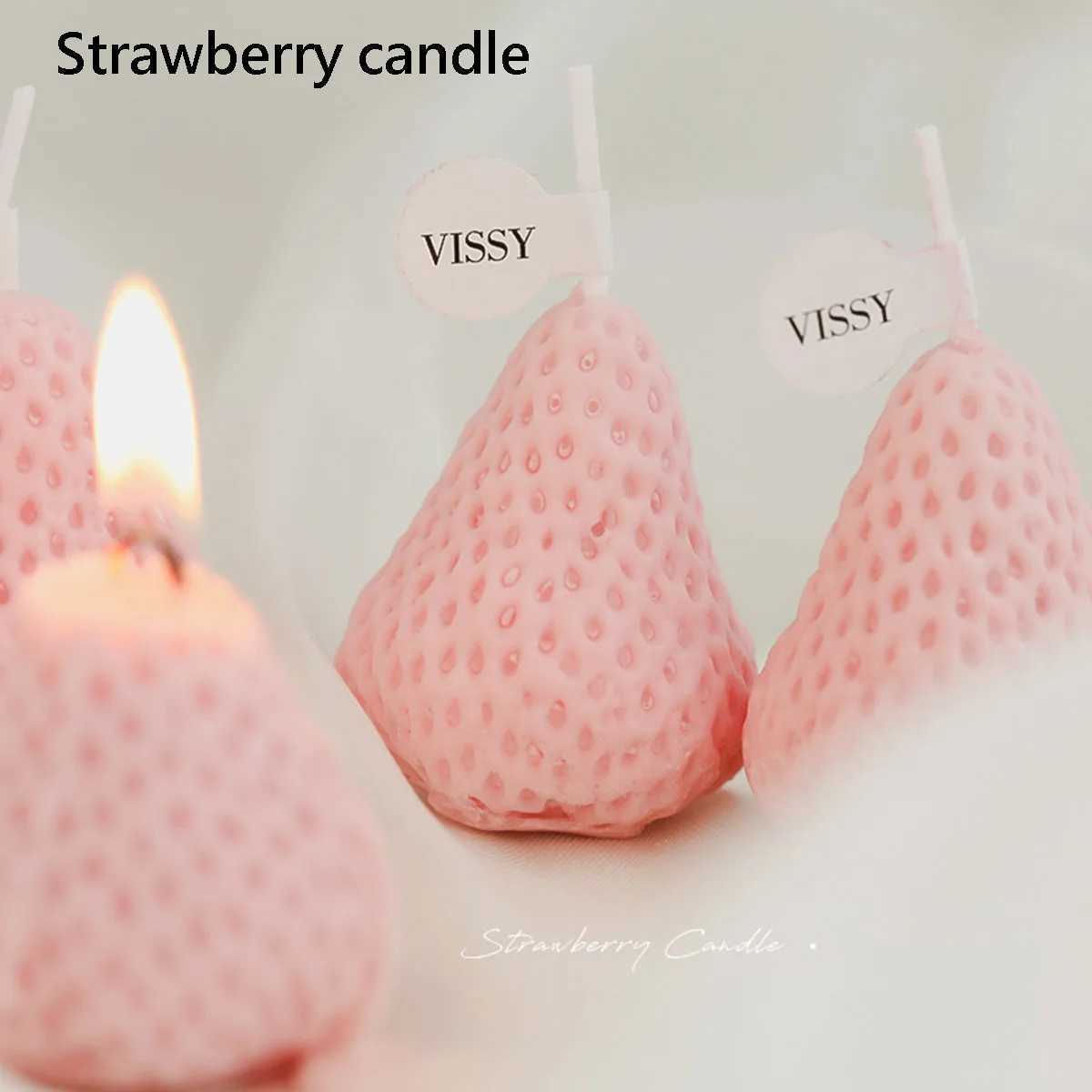 New Creative Strawberry Aromatherapy Candle with Hand Gift Fragrance Decoration Handmade Candle candle D260318
