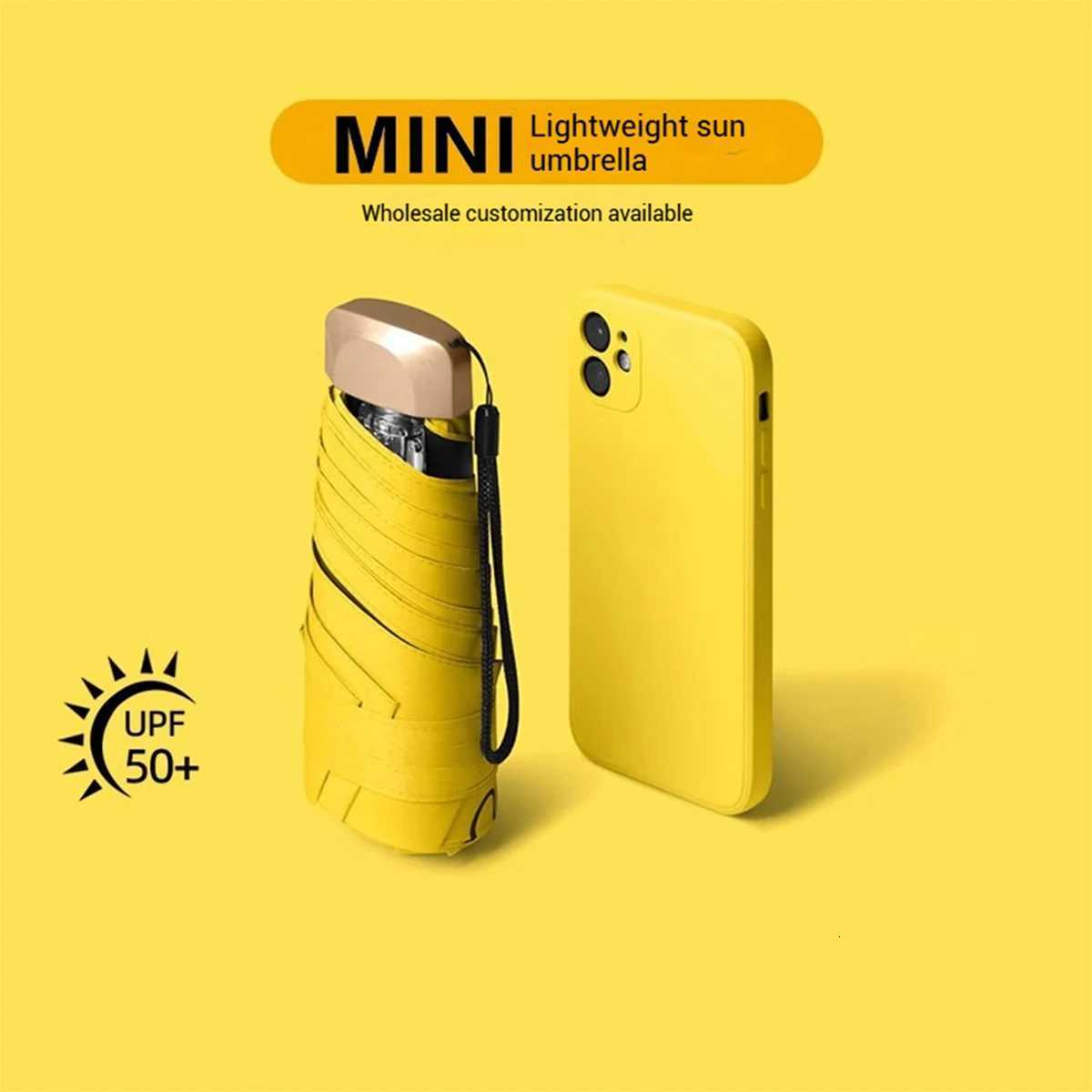 1Pc 55 Off Mini Sun Umbrella Pocket Rain Umbrella Vinyl Folding UV Ultraviolet Protection Sun Shade Pocket Parasol Capsule H260318 - view 3