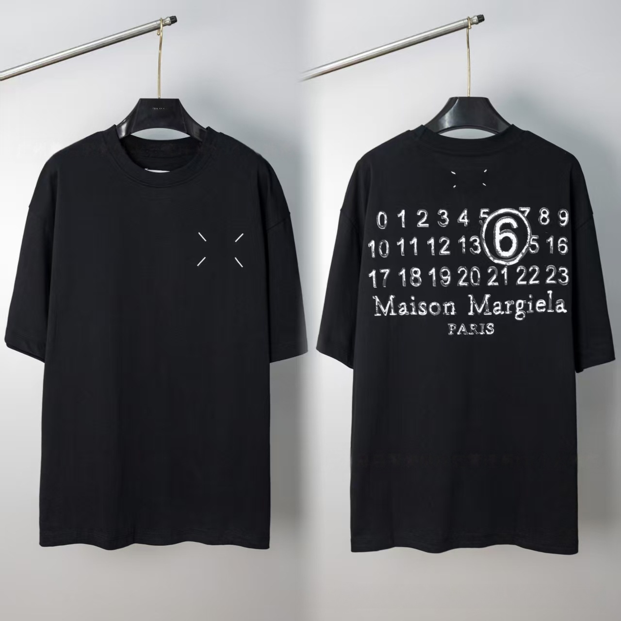 Masons Margela Shirt Designer Mens essential MM6 Digital Pattern crew Neck Trendy Tee summer Leisure Comfortable Hip Hop Street Short Sleeve Shirts oversized shirt