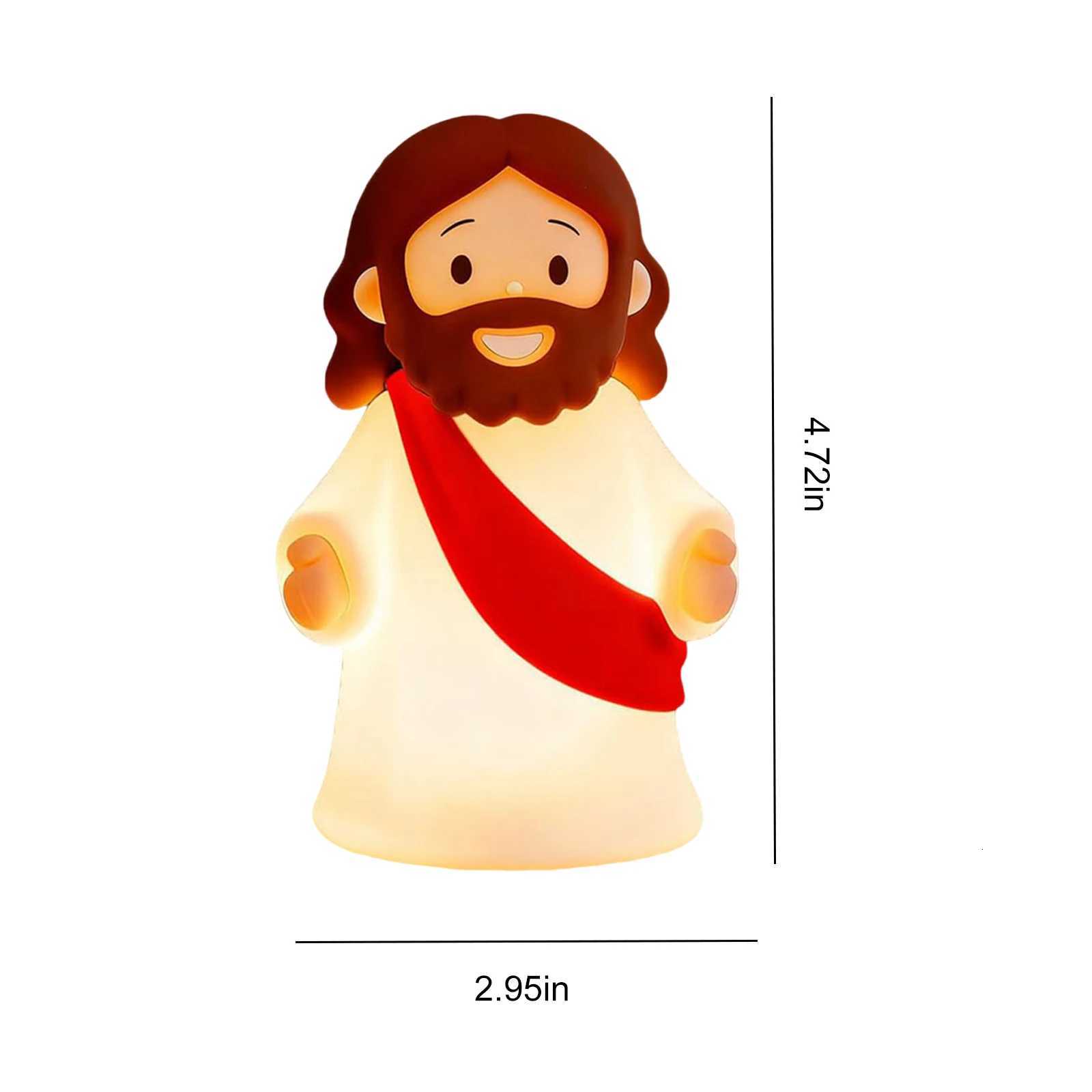Rechargeable Bedside Night Light Mini Adjustable Light with Touch Control Easter Jesus Night Light Religious Gathering Souvenir H260318