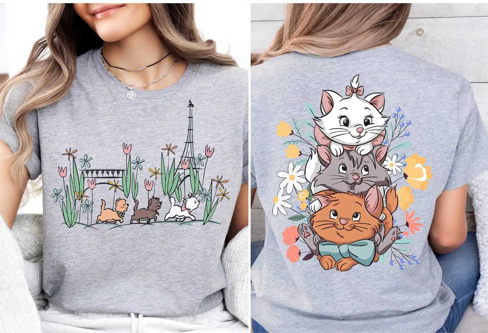 Women Summer Cartoon New T-Shirt The Aristocats Shirt Marie Toulouse Berlioz Cats Tee Y2K Street Fashion Casual Versatile TopT260317