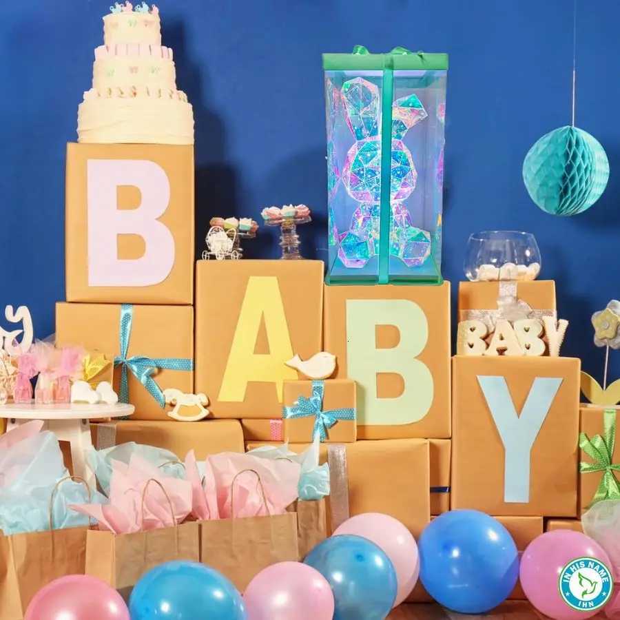 His Name LED Bunny Night Light Holographic Rainbow Easter Rabbit Lamp Bedside Bunny Light Kids Decoration Boys and Girls Night L H260318