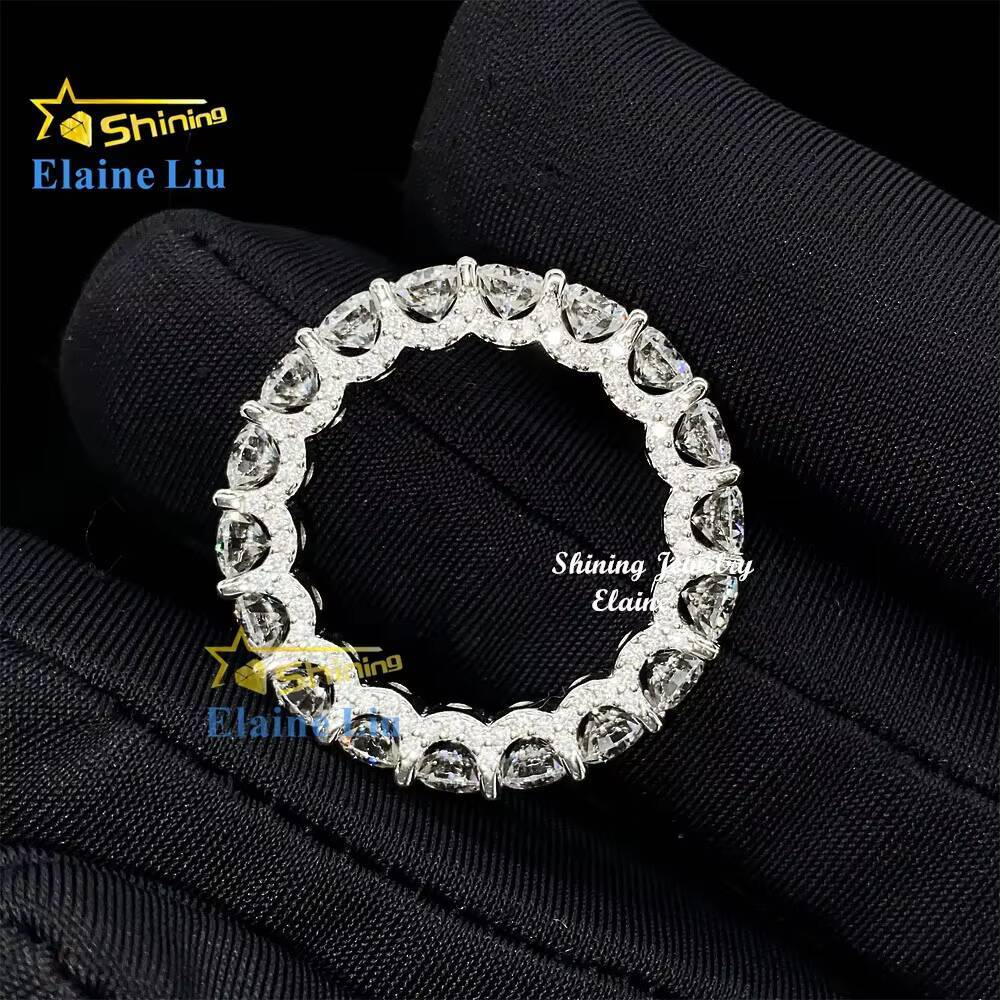 Pass Diamond Tester Hip Hop 925 Sterling Silver Cz Zircon or Vvs Moissanite Iced Out Rings