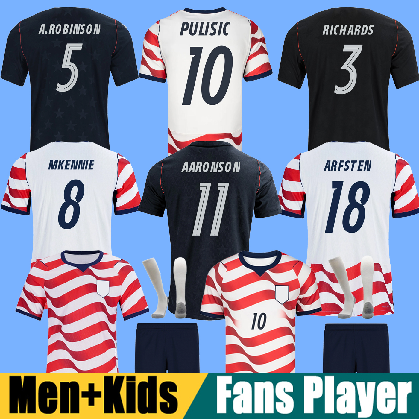 2026 Copa Americas USWNT Kids Kit USMNT 26/27 Home Away Football Shirt National Set Uniform Player Version PULISIC BALOGUN SMITH MORGAN