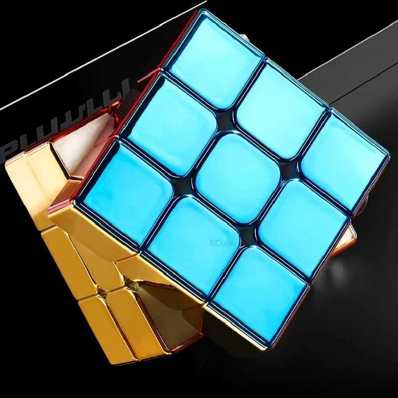 ECube SengSo Electroplating 3x3 Magnetic No Mag Golden Cubo Magic Cube Puzzle Speed Cube M3 3x3x3 Magico Cubo Toy H260314