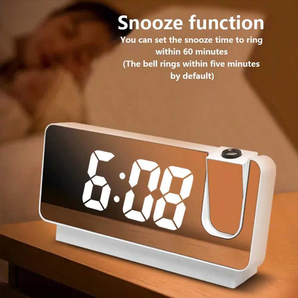 Multi-function Projection Electronic Clock Luminous Silent Alarm Clock Student Bedside Table Clock Home Desktop Decoration D260318