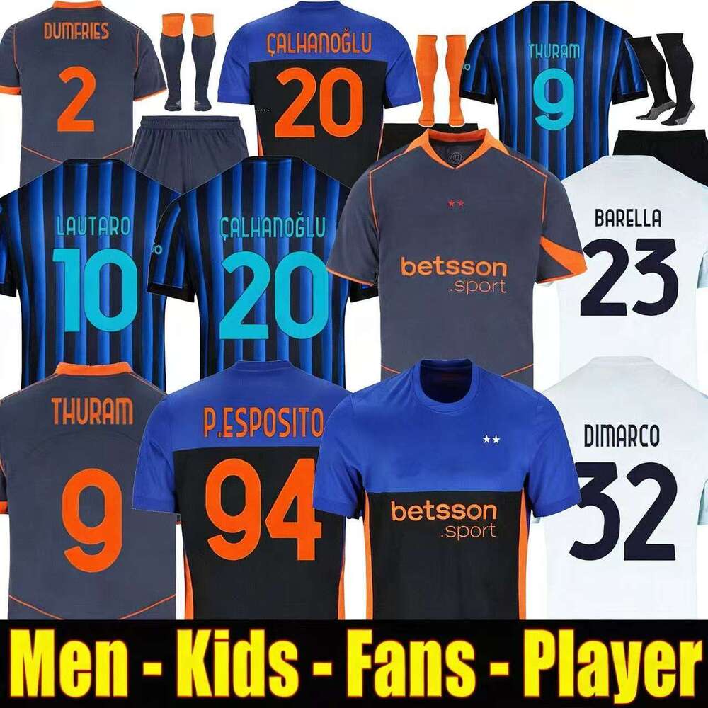 FANS Player 24 25 26 Soccer Jersey INTER BARELLA MILANS LAUTARO Dumfries 2025 Football Shirt CALHANOGLU Men Kids Equpment DIMARCO THURAM Rossi Special finals