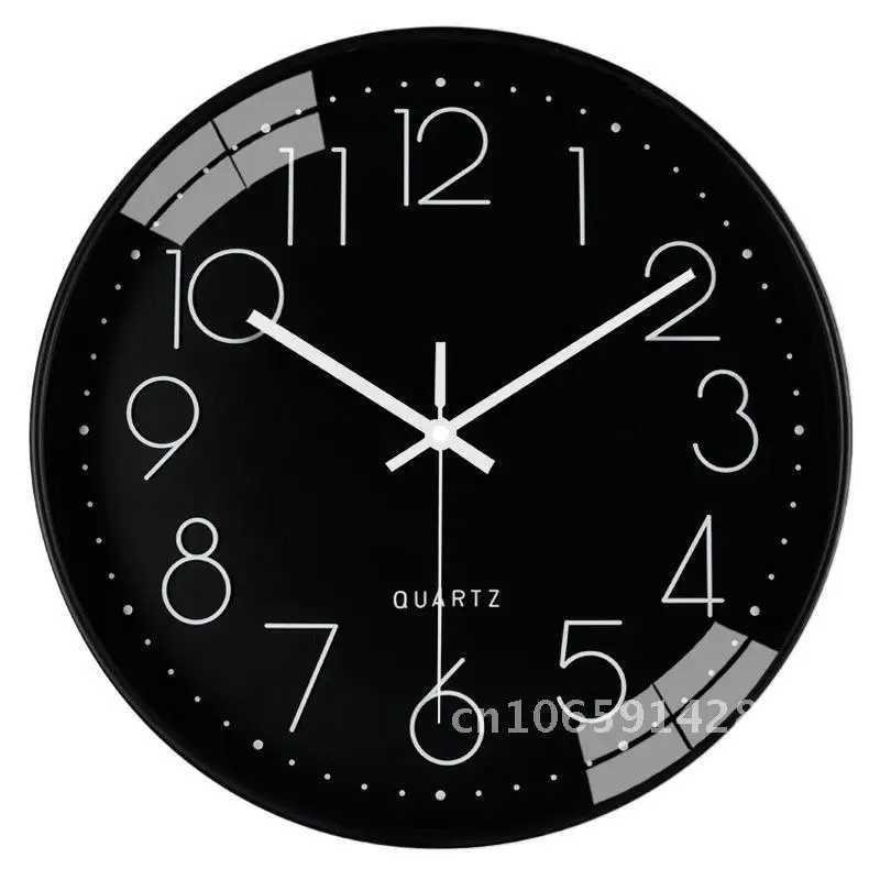 12-Inch 3D Digital Wall Clock Minimalist round Shape Home Bedroom Living Room Decor Battery Operated High Sense Display Clock D260318