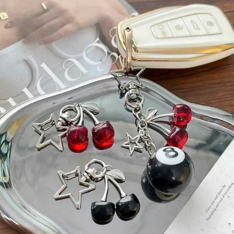 Creative 8 Ball Fruit Cherry Star Keychain Kawaii for Women Y2K Handmade Key Strap Wallet Keyrings Bag Pendant Accessories H260318 - view 6