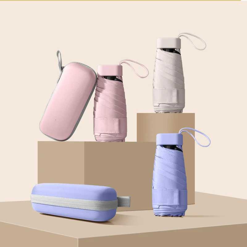 Mini Compact Pocket Umbrella for Women Light 5 Folding Sun Protection Sun and Rain Small Card Bag Umbrellas Paraguas H260318 - view 4