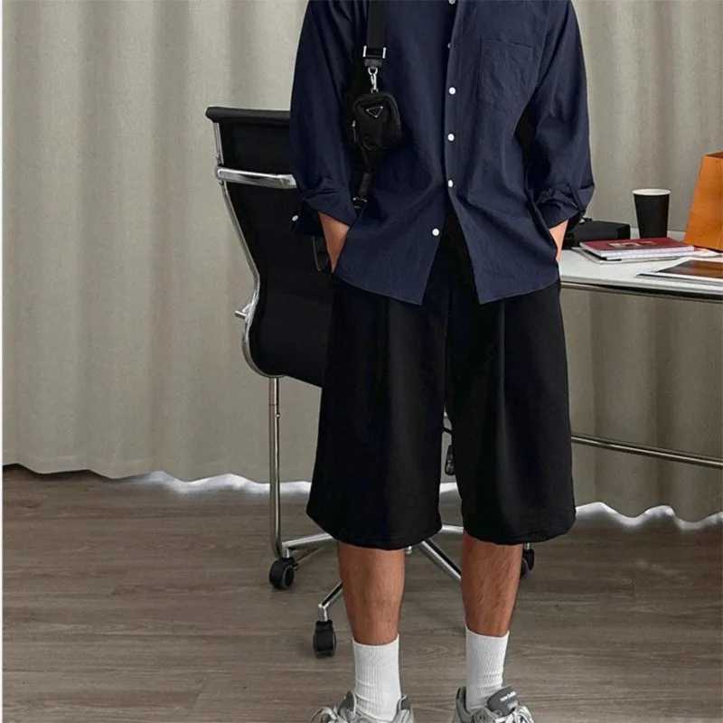 Mens Summer Quick-Dry Loose Workout Shorts Streetwear Hip-Hop Gym Fitness Elastic Waist Casual Short Pants for Running Training M260318