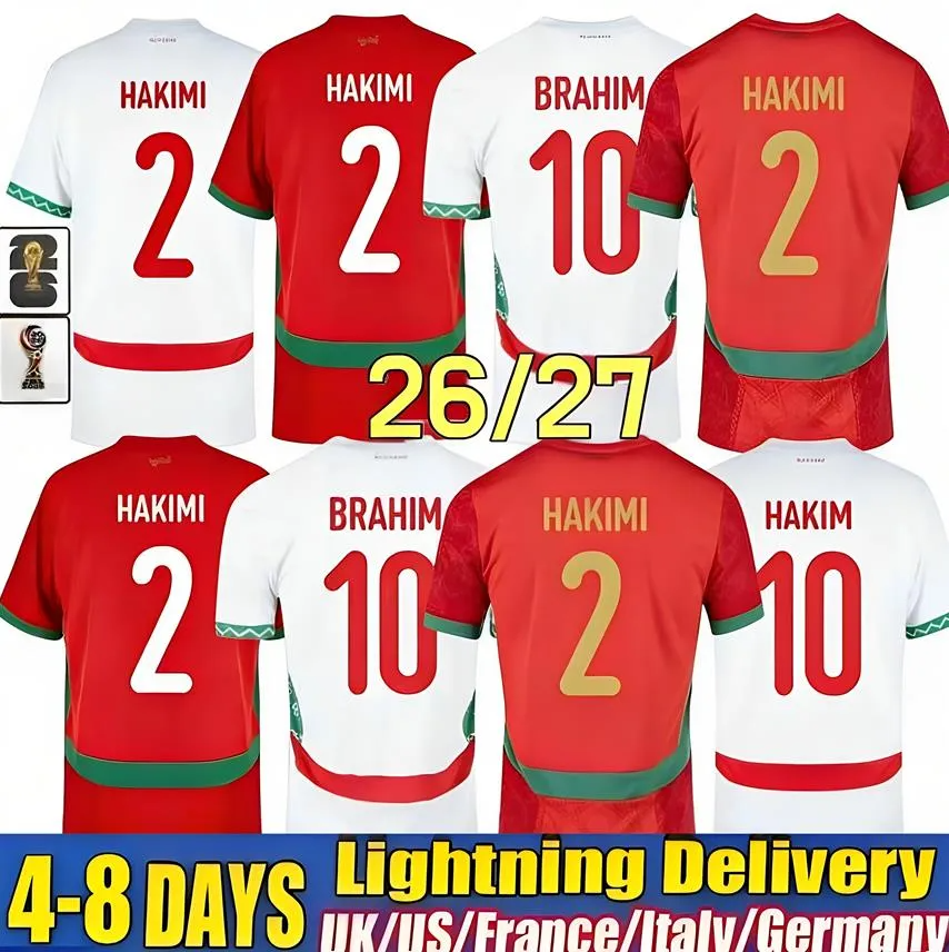 Morocco 2026 World CUP soccer jersey 2025 Africa Cup HAKIMI BRAHIM OUNAHI 2027 SAISS ZIYECH Y.EN-NESYRI 25 26 27 National team Home Player football shirt 666