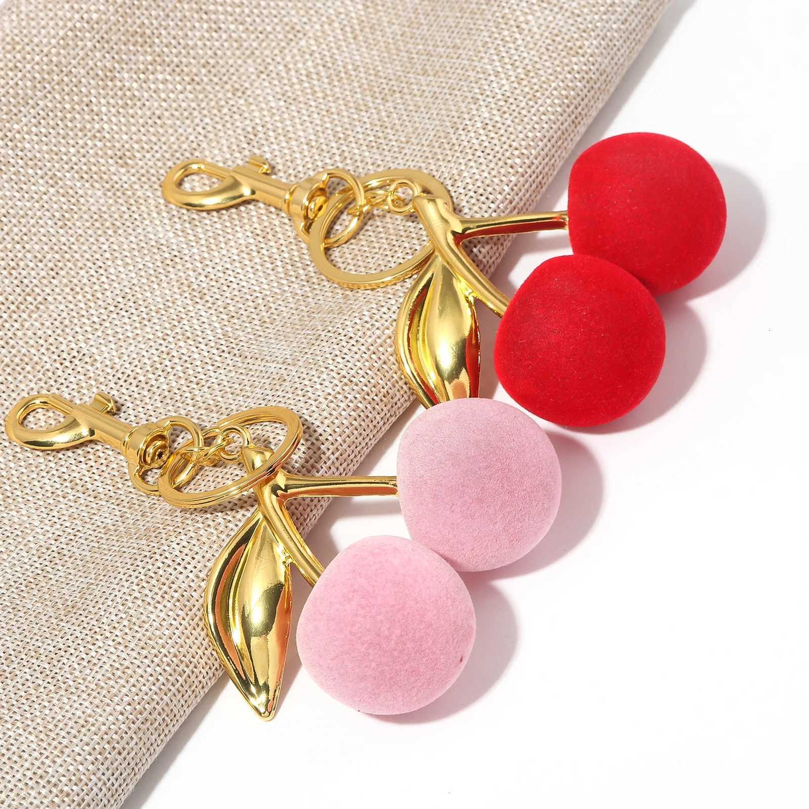 Fashion Delicious Red Cherry Keychain Summer Fruits Cherries Pendant Keyring For Women Men Jewelry Bag Key Accessories Gift H260318 - view 4